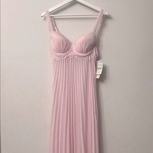 Sears Vintage Pink Chemise Adjustable Straps lace pajama dress